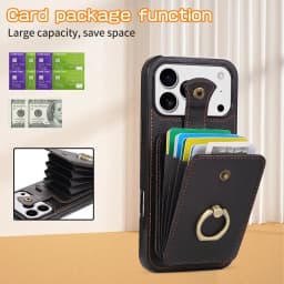 RFID Blocking Crossbody Wallet Card Holder Ring Phone Case for iPhone 17 Air 16E 15 14 Plus 13 12 Mini 11 Pro XS Max XR XS X 7 8