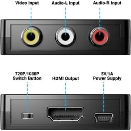RCA AV To HDMI-compatible Converter AV/CVSB L/R Video Box HD 1080P 1920*1080 Support NTSC PAL Output AV To HDMI-compatible