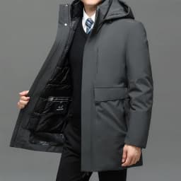 Business Men Thick Winter Big Hood Collar Warm Parka Waterproof Windproof NEW -40 Degrees Top Quality White Duck Down Jacket Men