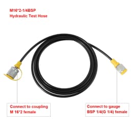 Hydraulic Pressure Test Hose 2.0m/6FT (M16*2-1/4BSP)Testing Coupling Point Hose Point Coupling Hose Test Coupling