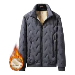Loose Fit Men's Cotton Jacket Autumn Winter Lamb Velvet Stand Collar Outdoor Casual Warm Windproof Waterproof Coat