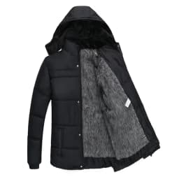 Men's Thickened Fleece Lined Cotton Jacket Mid-Length Quilted Warm Coat for Middle-Aged And Elderly Spring Autumn Fashion