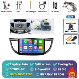 Android 16 Carplay Auto Car Radio Multimedia Player For Honda CRV CR-V 2012-2016 WIFI+4G DSP Autoradio Stereo 2din Head Unit