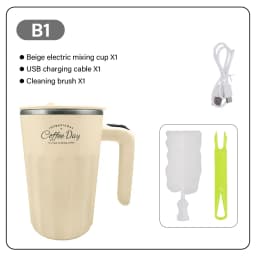 DEEWAZ 400ML Automatic Stirring Cup Rechargeable Coffee Electric Mixer 316 Stainless Steel Rotating Mug Milk Magnetic Mixing Cup