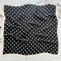 Ladies' Luxurious & Elegant Polka Dot Printed Spring/Summer Bandana Scarf, 70*70cm, Perfect For Daily Wear And Gift Giving