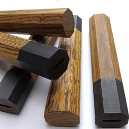 1piece Golden sandalwood+ Ebony Octagonal Knife Handle for DIY Semi-finished Damascus Knife Handle Material Kitchen Knife Handle