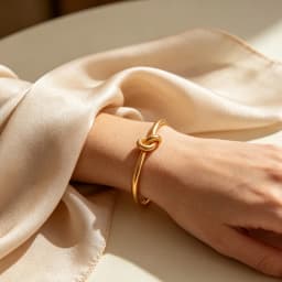 E.B.belle Minimalist 18K Gold Plated Knot Cuff Bangle Bracelets For Women Stainless Steel Waterproof Jewelry For Female