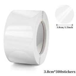 300-1000 Stickers Crystal Clear Transparent 1"/1.5" Round PVC Stickers, Envelope TabSealer And Retail Package Clear Seal Labels
