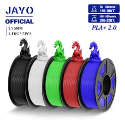 JAYO Updgrade 2.0 PLA+ 3D Filament 1.75mm PLA Plus 3D Printer Filament Neatly Wound 3D Filament PLA For FDM 3D Printer 5 Rolls