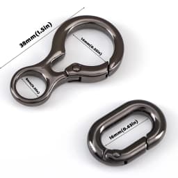 2 pcs Double Opening Swivel Clasp Clips, Metal Swivel Spring Snap Hooks, Key Chain Clip with Key Ring for DIY Keychains, Lanyard
