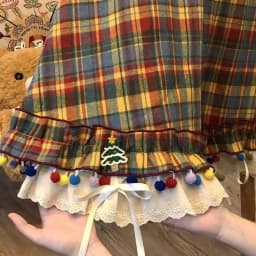 Rainbow candy bean plaid retro salt series colorful plaid pleated skirt autumn and winter half lace cute skirt