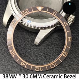 Sloping 38mm * 30.6mm Ceramic/Aluminum Bezel GMT and Diving Watch Insert Fits for 40mm Men's Watch Case Bezel Replacement Insert