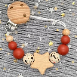 Custom Personalized Name Baby Pacifier Clip Bear Pacifier Chain Holder for Baby Teething Soother Chew Toy Food Grade Dummy Clips