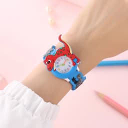 Kids Dinosaur Watch Cartoon T-Rex Silicone Strap Hypoallergenic Watch for Boys & Girls Prehistoric Adventure Gift