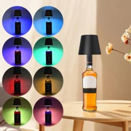 GGbingo LED Bottle Lamp USB Rechargeable Mood Desk Bottle Lamp 2000mAh Touch Stepless Dimmer RGB 3 Color RGB Table Night Light
