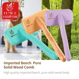Fenice Pet Grooming Steel Long Comb Slicker Brush for Dogs - Efficiently Removes Floating Hair Tangles And Loose Hair Dog Groomi