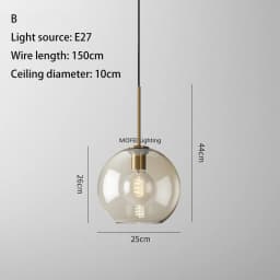 Art Industrial Retro E27 Glass Pendant Light Nordic Loft Chandelier Kitchen Restaurant Minimalist Hanging Lamp Suspension LED