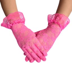 New Lace Full Finger Party Short Gloves For Women Girls Kids Black Solid Knitted Mittens Outdoor Dance Dress Up Bride's Gloves