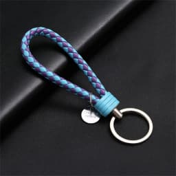 PU Leather Braided Woven Rope Wristlet Keychain Strap For Men Women Quality DIY Key Chains Bag Car Key Ring Jewelry Accessories
