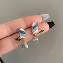 32 Style Colorful Enamel Cartoon Cute Rabbit Fox Ear Clips Funny Cat Bear Long Clip on Earrings Without Piercing for Women Girls