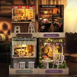 Mini Doll House DIY Small House Kit 3D Puzzle Assembly Model Building Room Bedroom Decoration With Dust Cover Wooden Craft Gifts