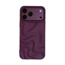 Stylish 3D Bump Wave Shiny Pink Back Cover For iPhone Air 11 12 13 14 15 17 18 Pro Max Phone Case
