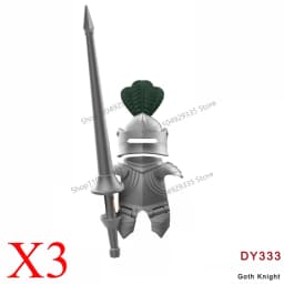 Medieval Military Castle Black Hawk Knight Building Blocks Gothic Cavalry Armor Shield Axe Soldier Figure Accessories Bricks Toy