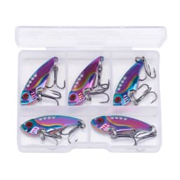 GOBASS 5pcs Mini Metal VIB Blade Jig Fishing Lure 25mm 3g Sinking Vibration Artificial Baits Spoon Vibe for Bass Pike Perch
