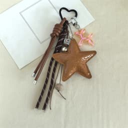 2025 New PU Leather Starfish Bag Charm Cute Decorative Keychain Decoration Fashion Braided Rope Bag Accessorie