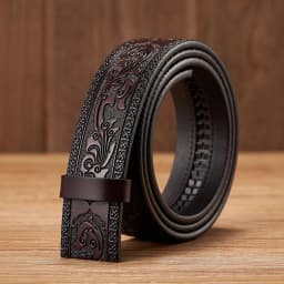 3.5CM Width No Buckle Cowskin Genuine Leather Belt Quality Automatic Print Wasitbad Strap Bussiness Male Belt Men Without Buckle