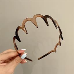 Korean Women Hair Comb Headband Plastic U Shape Hair Hoops Fixed Teeth Non-Slip Fluffy Top Hair Bands Headwear Hair Accessories