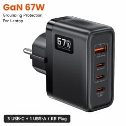Toocki 67W GaN Grounded USB C Phone Charger Adapter PPS PD SFC3.0 Super Fast Charging Charger for Samsung S26 Buds iPhone Laptop