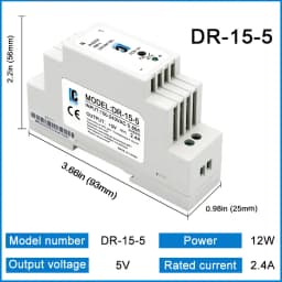LCTC DR-15/60/100 Switching Power Supply 5V 12V 24V DIN Rail Power Supply Industrial Transformer Small Volume 4.2A 6.5A 7.5A
