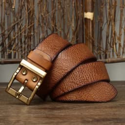 3.8 Wide Pure Cowhide Genuine Leather for Men's High Quality Jeans Brass Buckle Belts Cowboy Waistband Male Fashion Designer