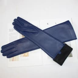 New women's long sheepskin gloves Classic solid color at elbow Versatile windproof warm fleece driving leather gloves