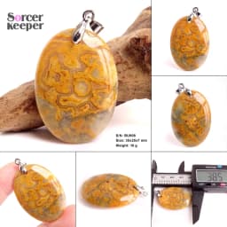 High Quality Pendentif Real Natural Crazy Lace Agate Stone Pendant Chains Necklace For Women's & Men's Jewelry Making BK996H