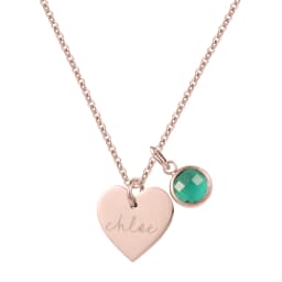 Esme Heart and Birthstone Personalised Name Necklace Personalized Customized Love Pendant Stainless Seel Necklaces for Women