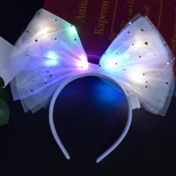 Big Bow Glow Headband LED Light Hairband LED Headpiece Light Up Wreath Headdress Glow Party Hair Accessories Glow in The Dark