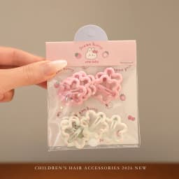 10Pcs/Set White Pink Star Flower Hair Clips For Girls Cute Sweet Kids Hairpins Barrettes Fashion Princess Headwear Children Hair