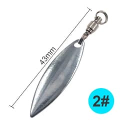 20pieces Willowleaf Spinner blades+ Ball Bearing Swivels with Split Rings Trolling Fishing Lures Accessories Spinnerbaits