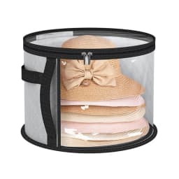 Round-Shape Hat Storage Bucket With Reinforced Base Hat Box Organizer Wear-Resistant Hat Organizer Hat Storage Organizer