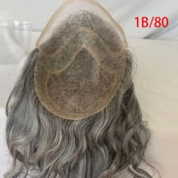 Hair Curly Replacement System For Men 12INCH Long Toupee Fine Mono Lace Men Hairpiece 8x10 Loose Wave Toupee For Men Dark Brown