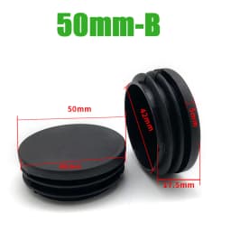 Black PE Plastic Round Pipe Plugs, Dia 10-100mm Furniture Foot Caps, Chair/Table Leg Protectors, Dustproof Tube Hole Covers