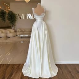 Customized V-Neck Spaghetti Strap Pearls Sleeveless Wedding Dress 2026 Mermaid Floor Length Sweep Train Custom Made Bridal Gown