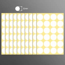 15Sheets/Pack White Round Spot Circles Sealing Stiker Paper Labels DIY Dot Stickers Adhesive Package Label Decoration