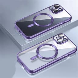 Original Magnet Plating Magnetism Case For Iphone 17 Air 11 12 13 14 15 Plus 16 Pro Max Magsafe Clear Cover Camera Lens Protect