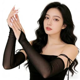 50cm Candy Color Elasticity Mesh Thin Transparent Hook Finger Long Gloves Women Sexy Party Cosplay Elegant Etiquette Opera Perfo