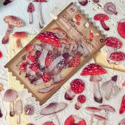40 sheets Autumn Leaf Mushroom Theme Stickers pack Journal Diy Scrapbooking Supplies Diary Album Aesthetic Stationery Sticker
