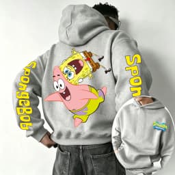 SpongeBob SquarePants and Patrick Star Cartoon Anime 2026 Spring and Autumn Men's and Women's Fashion Sports Hoodies