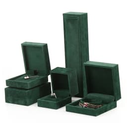 Quality PU Green Velvet Ring Pendant Jewelry Packaging Box Jewelry Storage Box Bracelet Necklace Organizer Gift Box